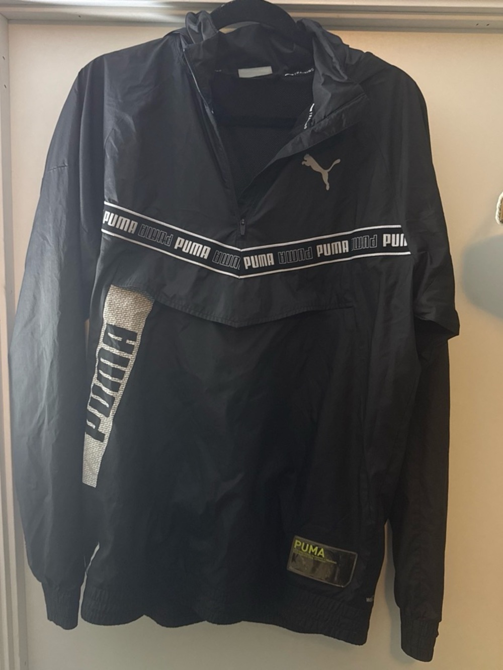 Puma Black Windbreaker Jacket with Hood